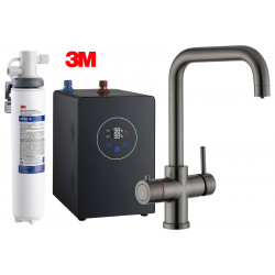 Multi-Tap Filtrete 3in1 Kokend Water Kraan Gun Metal - Haaks