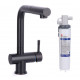 Keukenkraan Black massief RVS met uitloop inclusief 3M Waterfilter