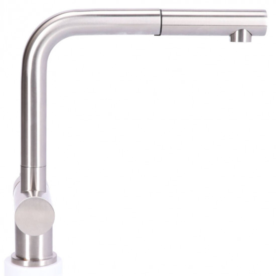 Keukenkraan RVS massief RVS met uitloop