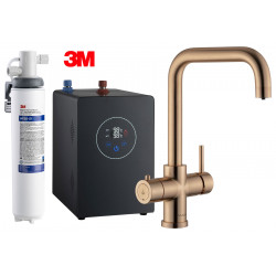 Multi-Tap Filtrete 3in1 Kokend Water Kraan Brushed Copper Gold - Haaks